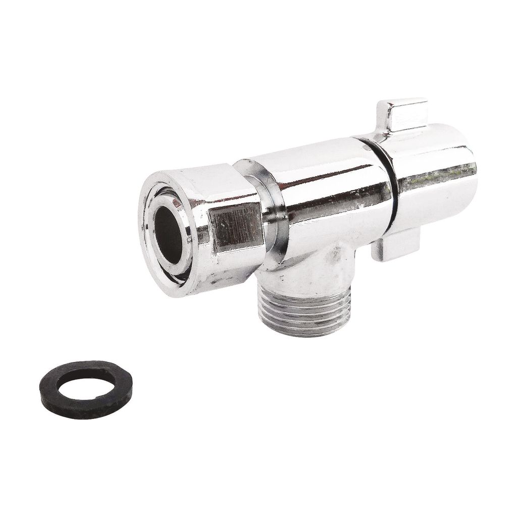 SOMATHERM FOR YOU – Eckabsperrventil für WC – Kompakt, stilvoll und zuverlässig – M3/8" – Drehmutter 3/8" – Vierteldrehgriff – Messin...