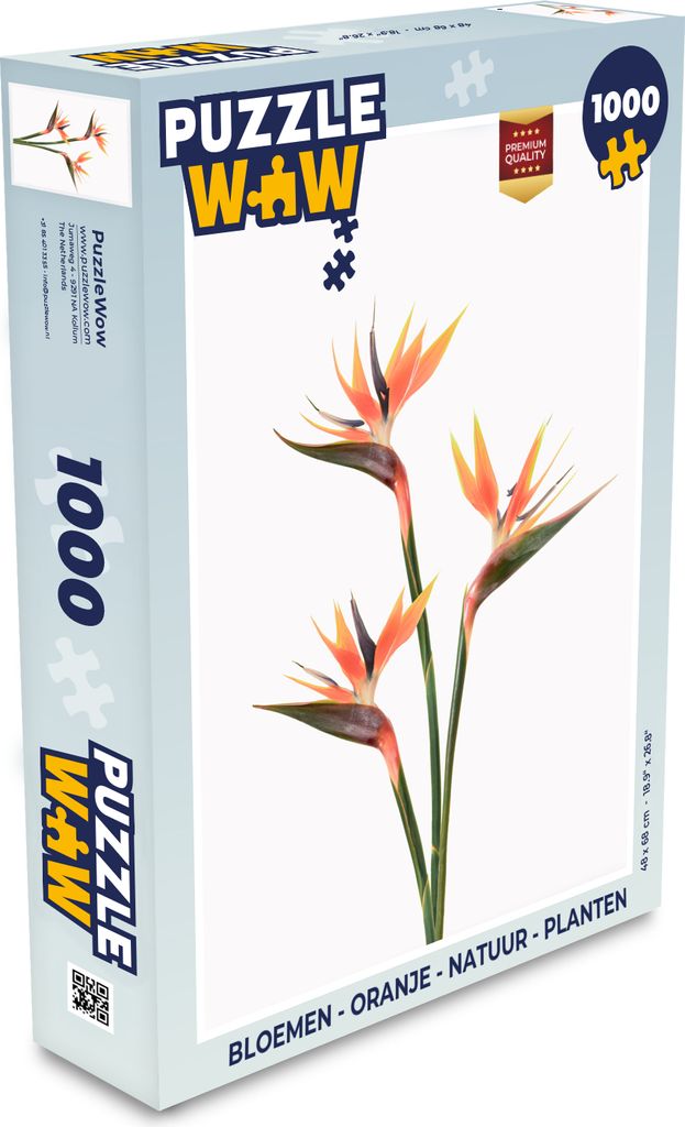 MuchoWow Puzzle 1000 Teile Blumen - Orange - Natur - Pflanzen - Spielzeug - Alt und Jung - Spiele - Puzzeln