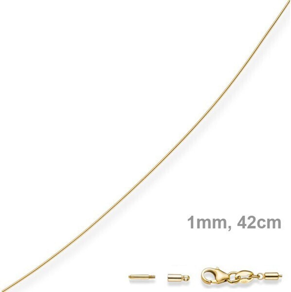 1mm Halsreif Omegareif Omegakette 585 Gold Gelbgold Produktbild 