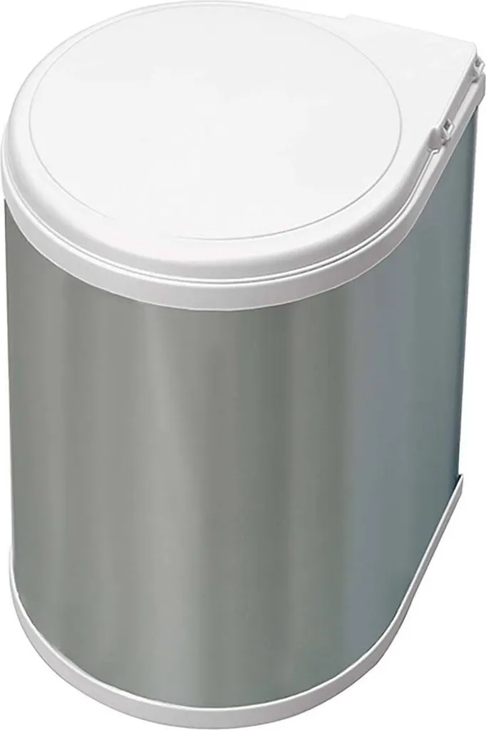 Poubelle de recyclage porte 13L en acier inoxydable pour tri sélectif