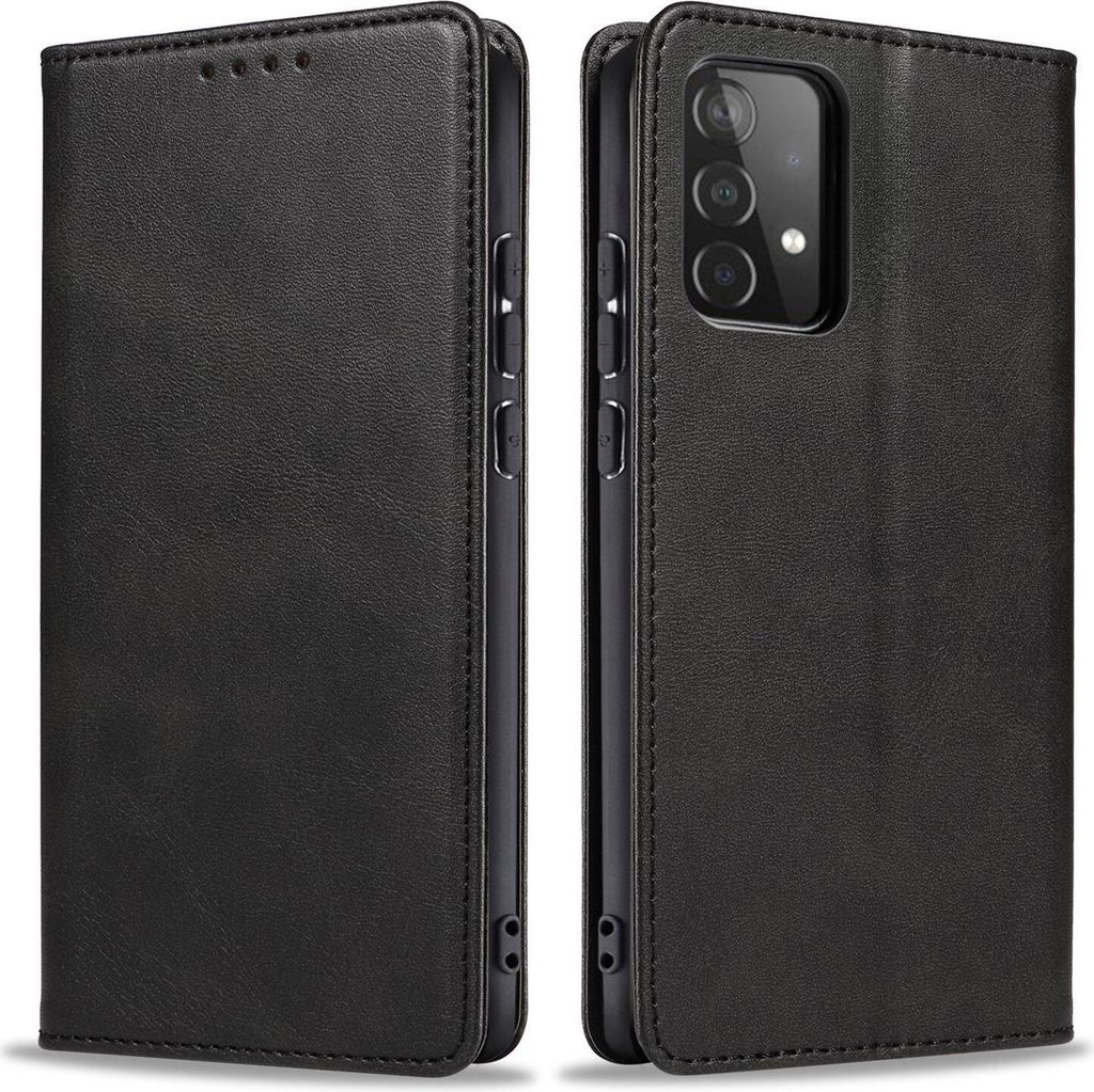 Handyhülle für Samsung Galaxy A53 5G Kunstleder Flip Cover Hülle Handytasche Case Kartenfach Farbe: Schwarz