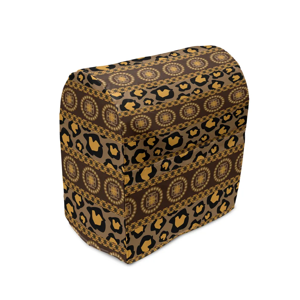Housse pour mixeur ABAKUHAUS à motif peau de léopard, 36x39x24cm brun