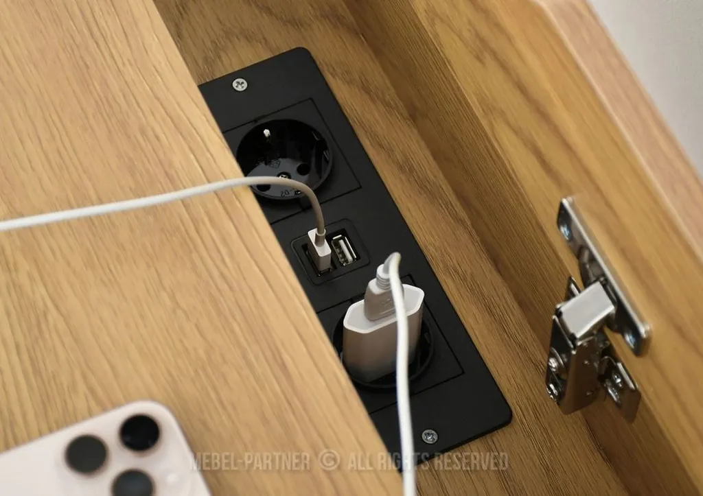 Table de chevet DILMAR chêne/blanc : Rangement Pratique et Durable - 9
