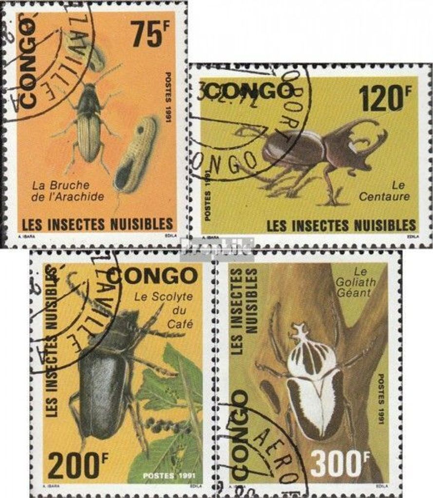 Briefmarken Kongo (Brazzaville) 1991 Mi 1258-1261 Produktbild 