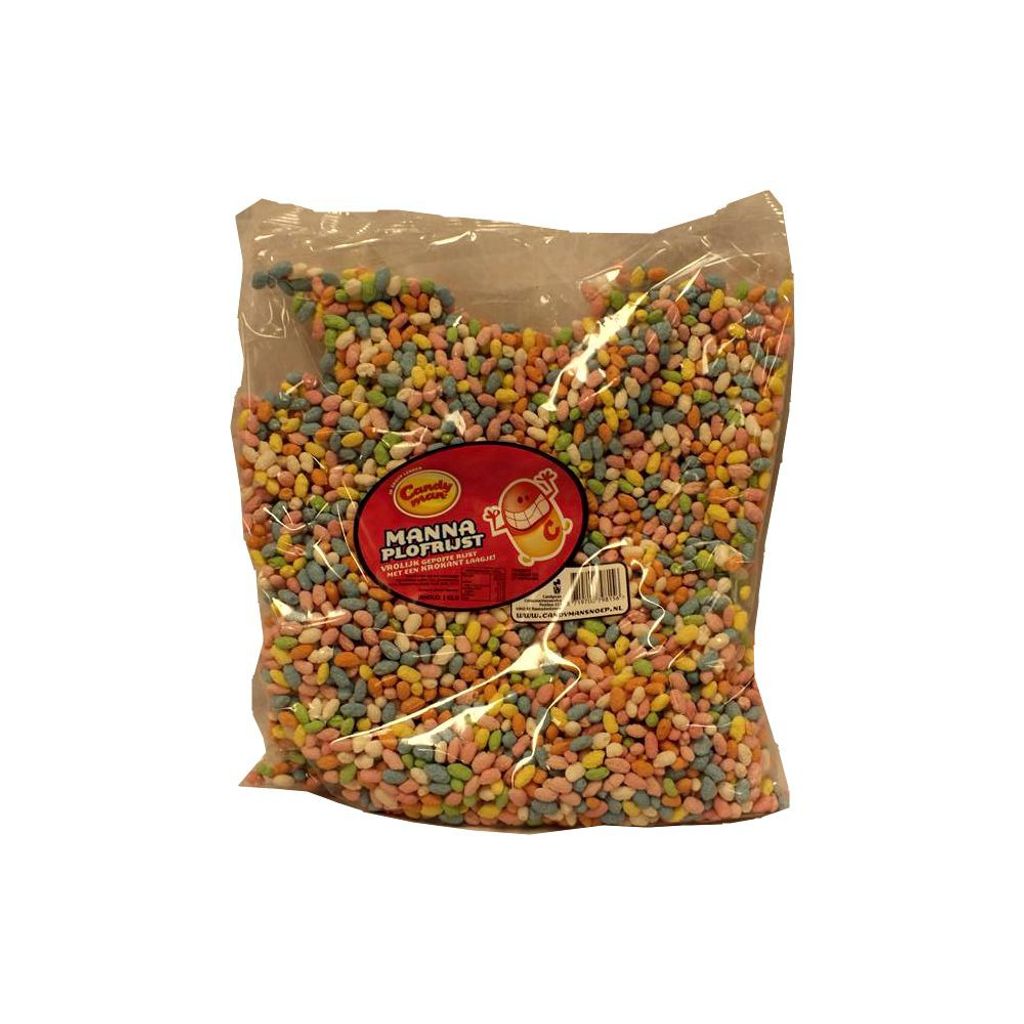 Candy Man Manna Plofrijst 1000g Beutel (Puffreis mit Produktbild 