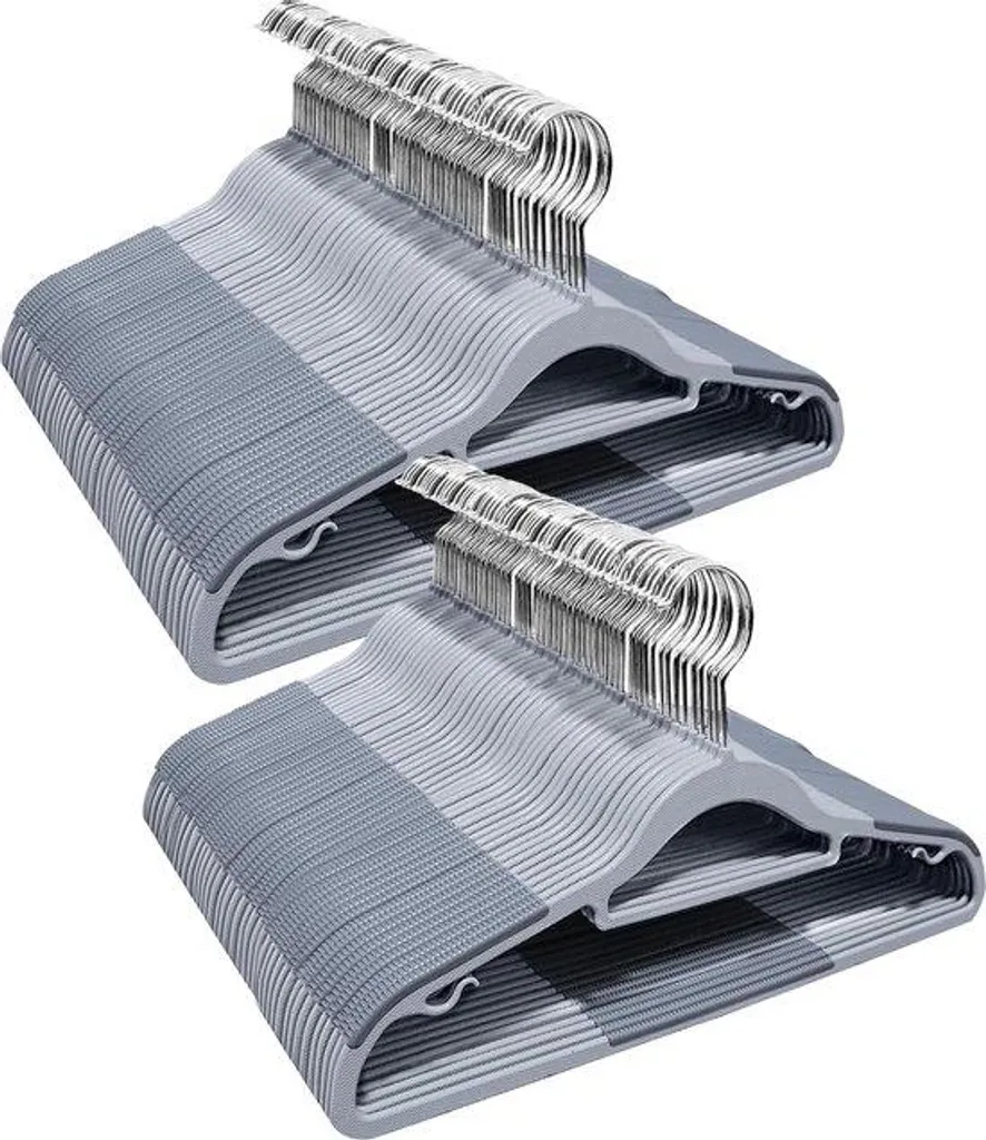 Cintre antidérapant gris argenté 42 cm Kleerhangers au profil ultra fin