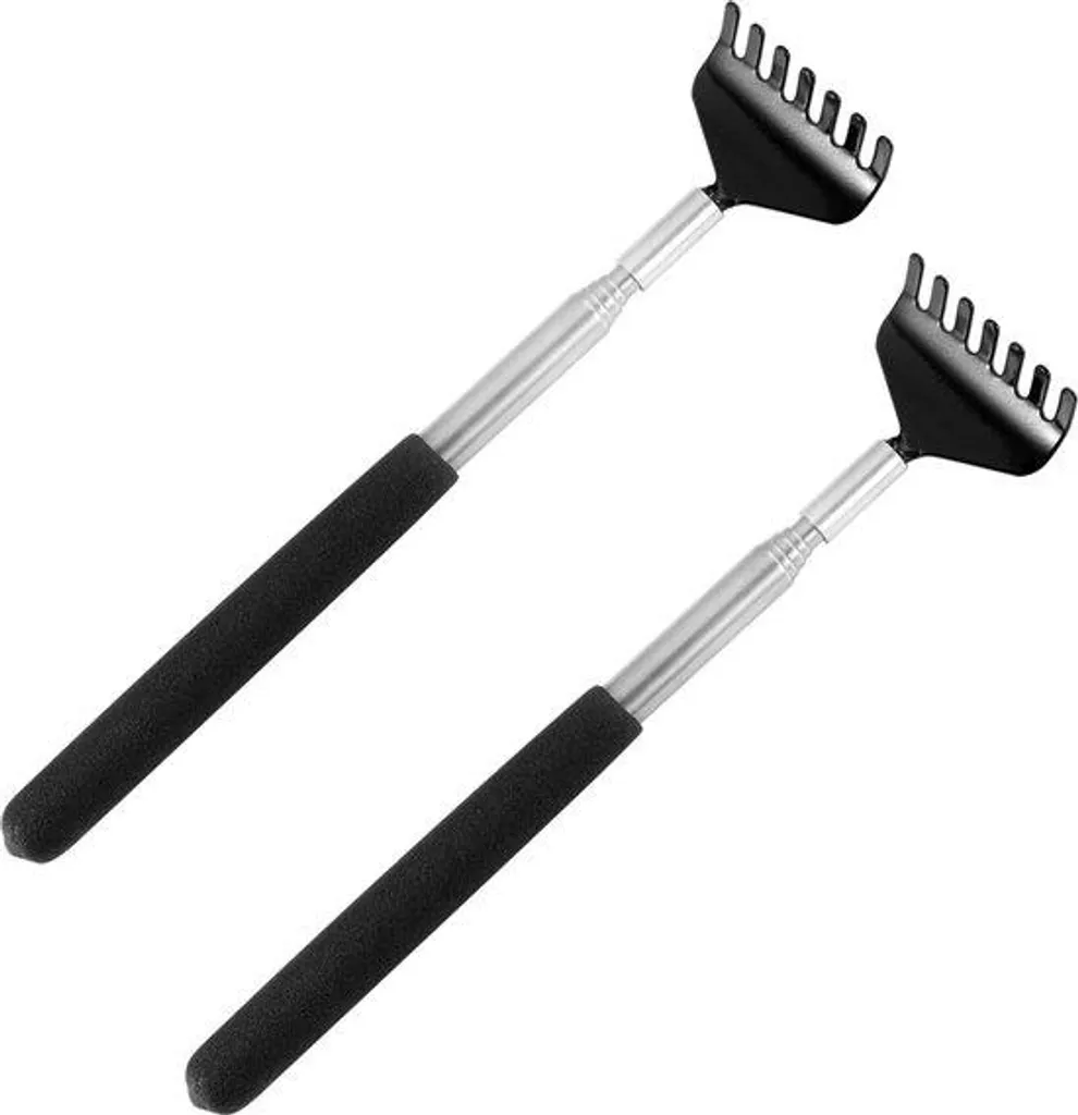 Gratte-dos inox télescopique format de poche 68 cm avec clip de fixation