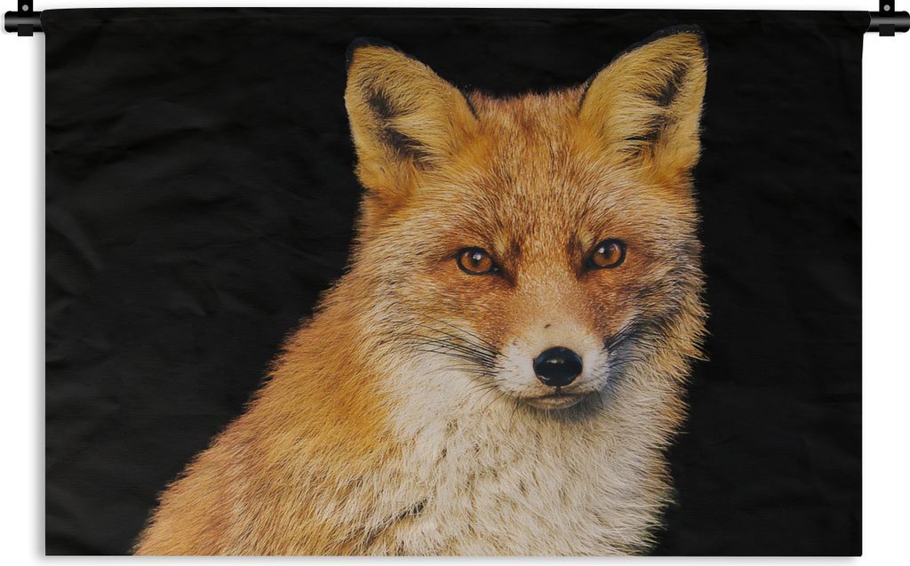 MuchoWow Wandteppich Wandbehang Fuchs - Rot - Schwarz 150x100 cm Tapisserie Dekoration Wandtuch - Waschbar - Tapisserien - Wand-Decke