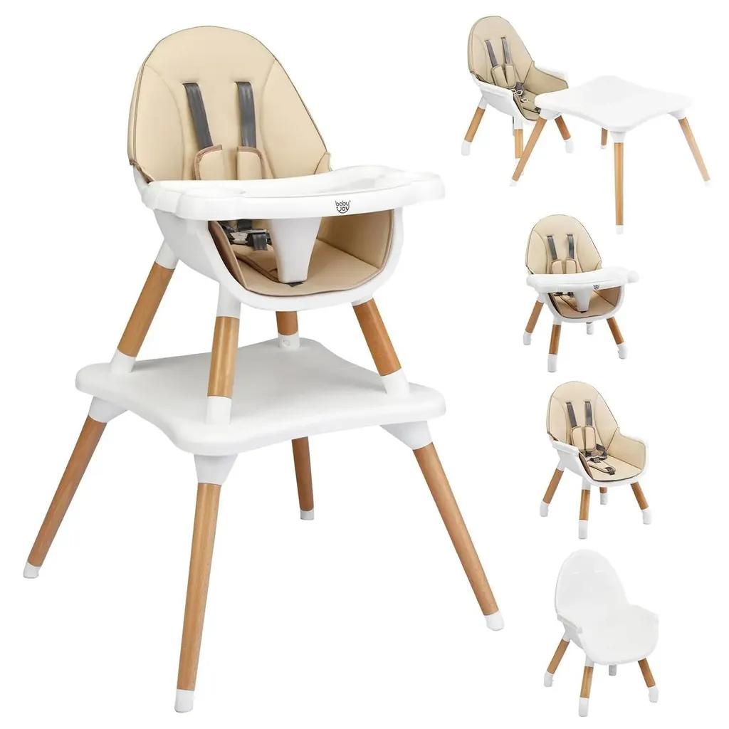 Chaise haute gain de place 4 en 1 - Fini les soucis de réglage bébé