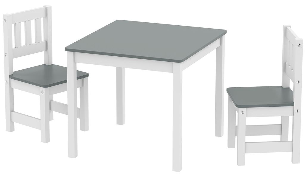 AIYAPLAY Kinderspeelset: Kindertafel met 2 stoelen voor Productafbeelding 
