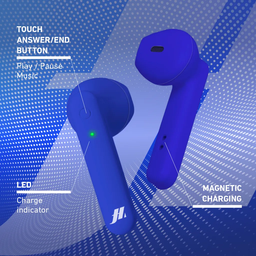 Écouteurs Bluetooth SBS TWS Beat avec Micro Intégré et Étui de Charge Bleu - 3