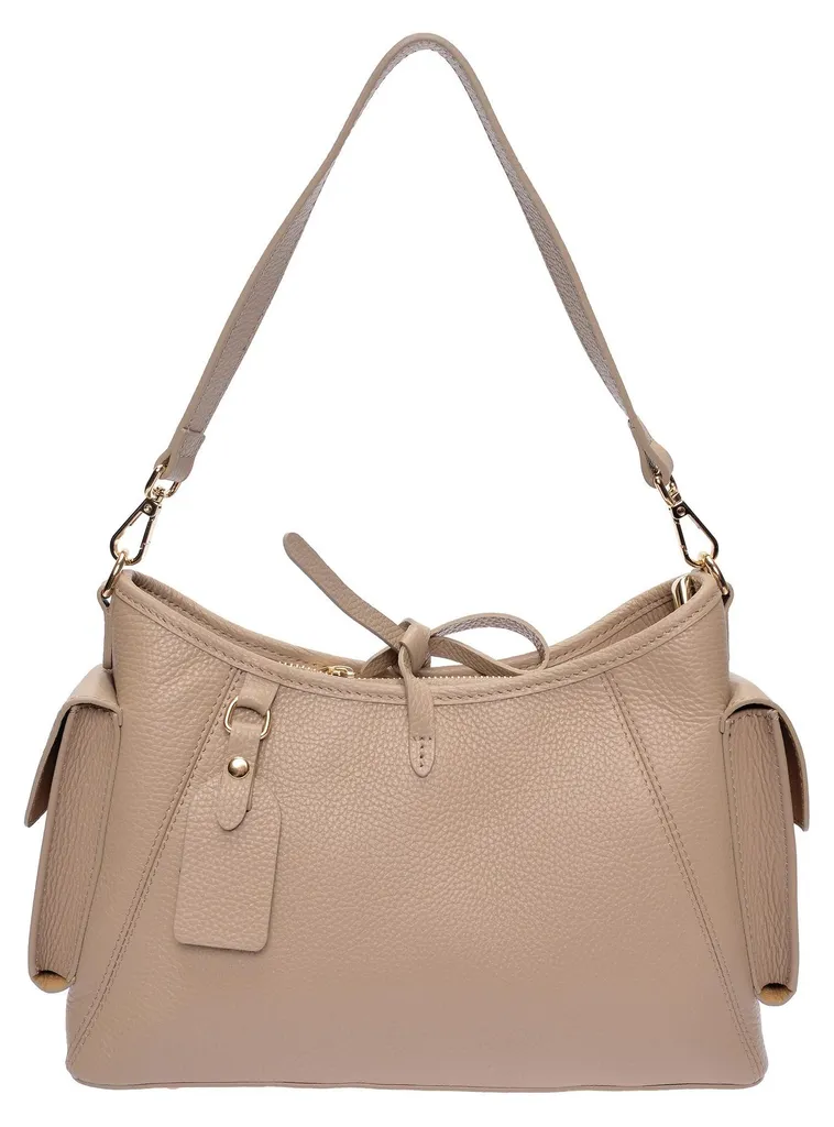 Sac à main AL 166T Anna Luchini cuir italien couleur Fango exclusif