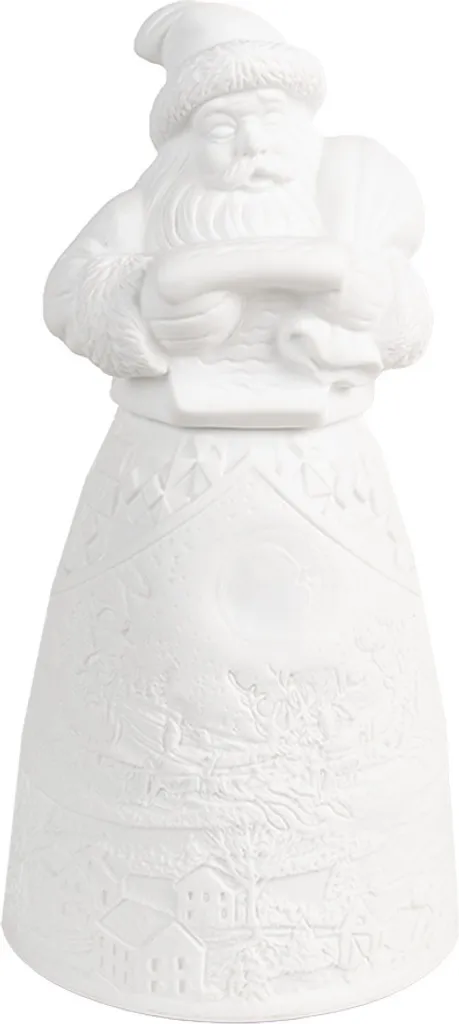 Statue Père Noël Lumineux en Porcelaine Blanche avec Éclairage LED