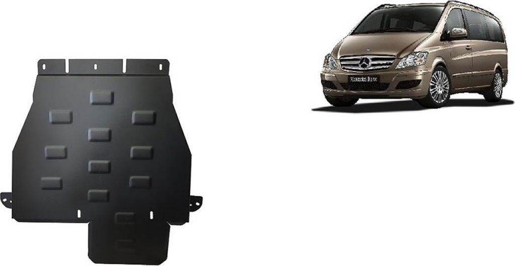 Stahl Unterfahrschutz für Getriebe und Differenzial Mercedes Viano W639, Variante 4x4 Automatik