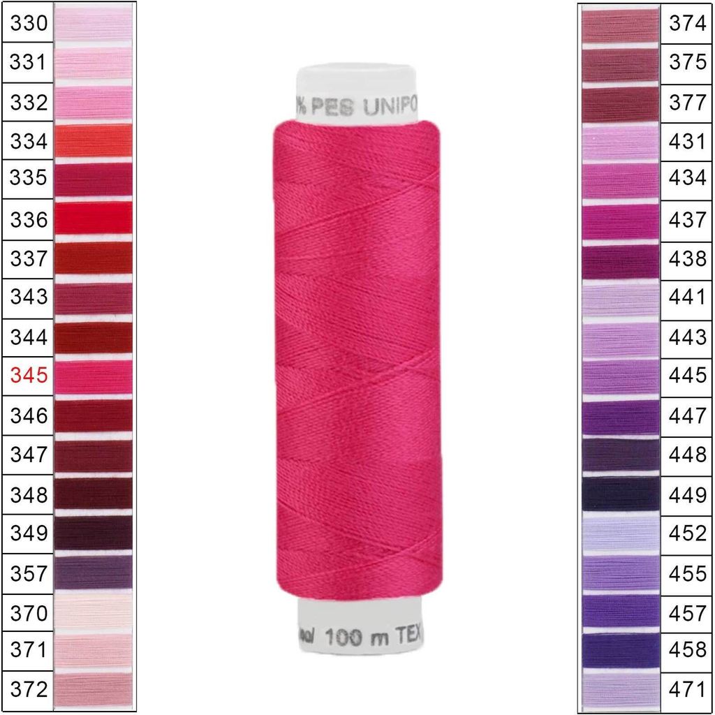 Nähgarn 10 x 100m Unipoly 120 Tex14x2 Universalnähgarn Allzweckgarn Polyester 2v6 Farbwahl, Farbe:345