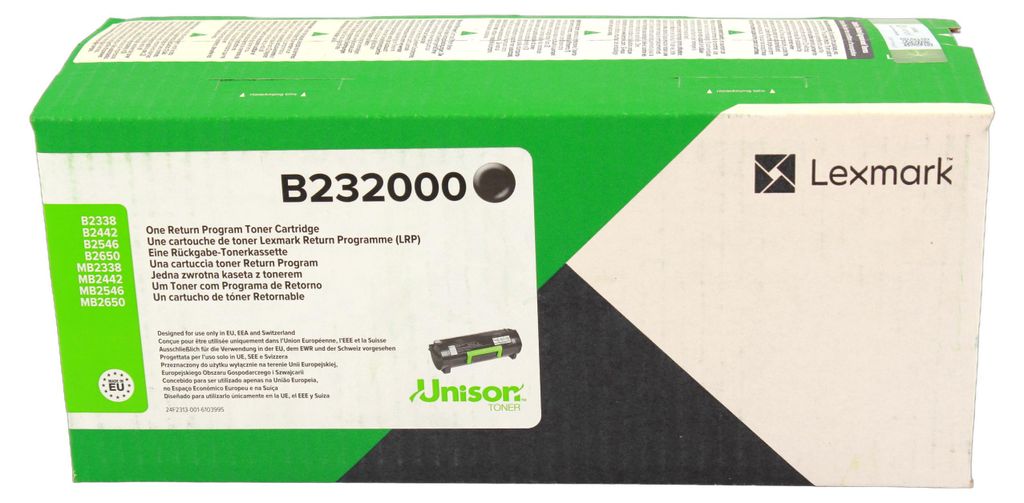 Lexmark Lexmark Cartridge Black Schwarz Return (B232000) Produktbild 