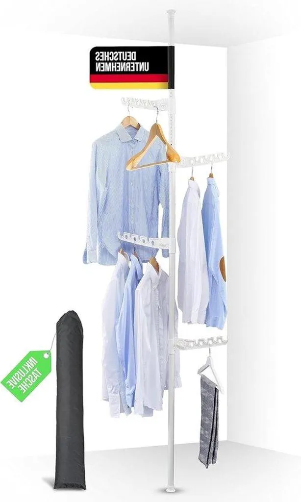 Dressing télescopique pour chambre d'étudiant et petits appartements 25kg
