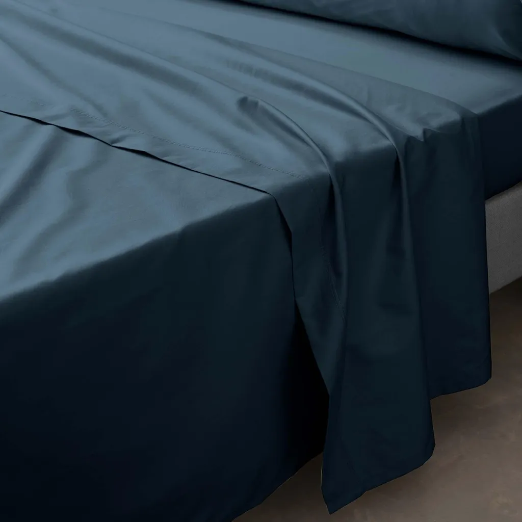 Drap plat en percale de coton 80 fils Terracotta - Qualité hôtelière - 2