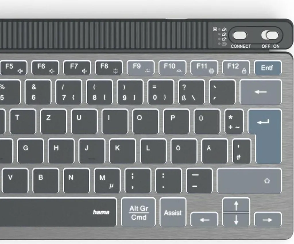 Clavier pour Télétravail Hama WK-700 Multi-Device Sans Fil et Éclairé SW
