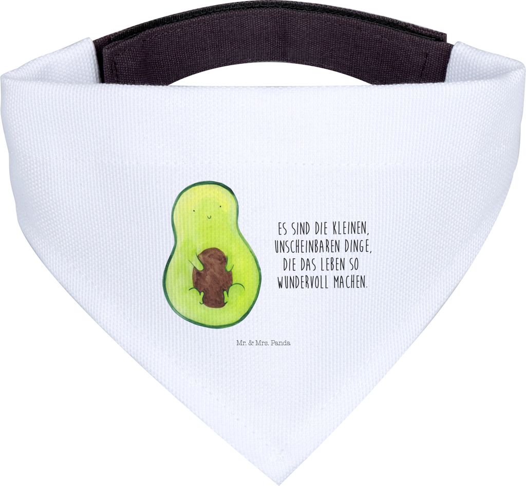 Mr. & Mrs. Panda Halstuch Avocado Kern - Weiß - Geschenk, Liebe, Hund, Spruch Leben, Bandana für Hunde, Tuch, Baby, Pflanze