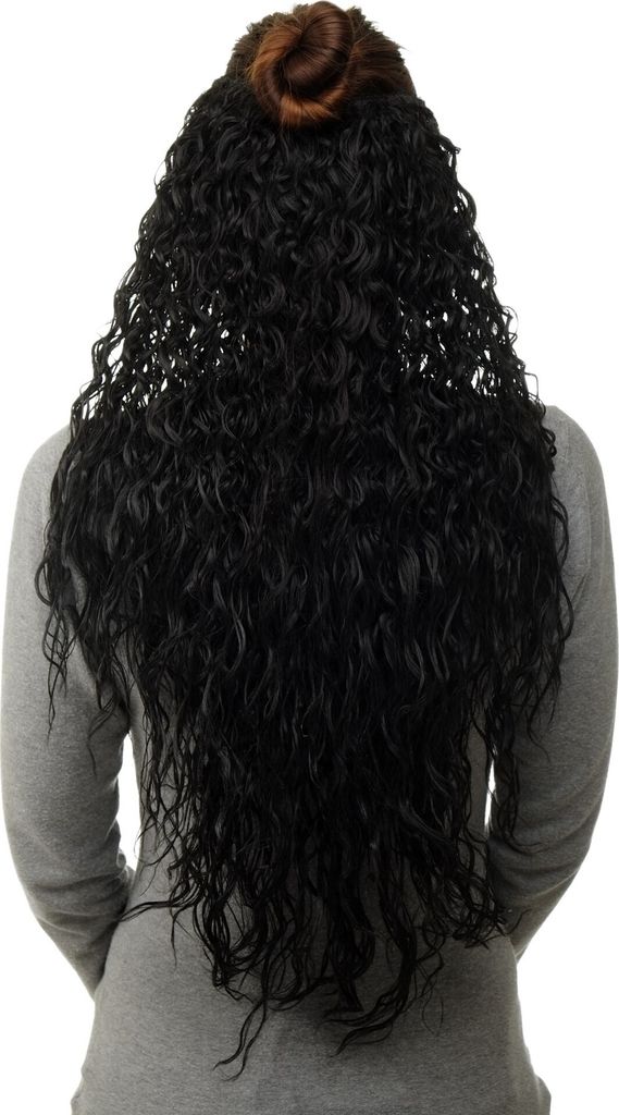 WIG ME UP Haarteil Halbperücke 7 Clips Locken Schwarz Produktbild 