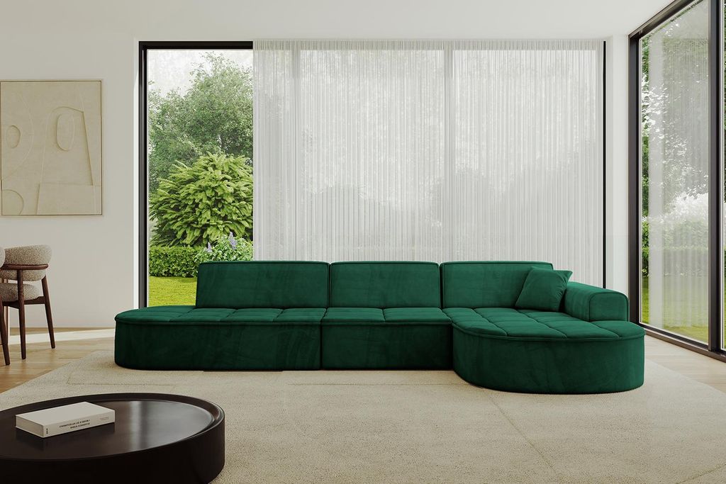 ALTDECOR Ecksofa in L- Form TARO-L2 - 328x171x79,5 Grün - Corner Sofa Bett Eckcouch Couch Wohnlandschaft Cauchsofa