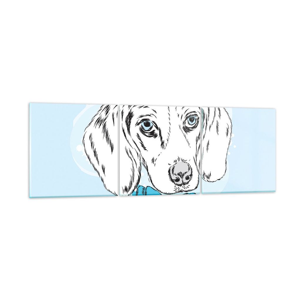 Bilder auf glas - Hund Labrador Auge Portrait - 120x40cm - Glasbilder - Wandbilder - Kunstdruck - zum Aufhängen bereit - Wanddekoration aus Glas -...