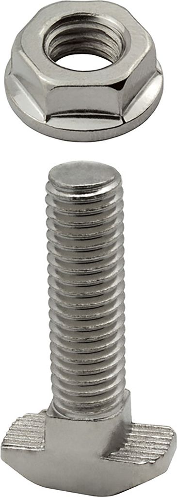 KLAK 40 - Hammerkopfschraube T-Schraube M8 30mm Nut 8 Aluprofil 40-er 10 Stück + Mutter