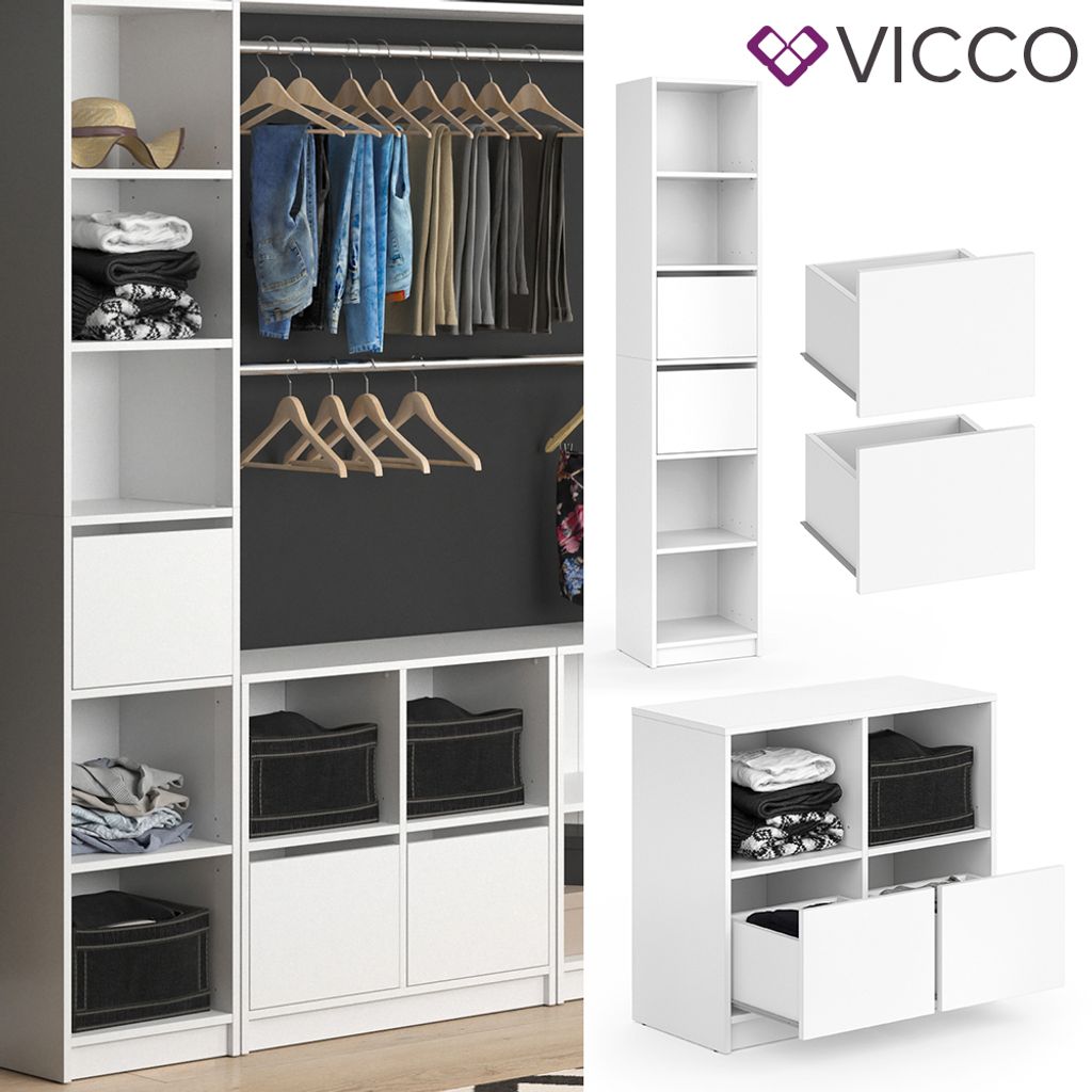 Vicco Kleiderschrank VISIT Schubladenset zweiteilig Modulr Regal Erweiterung 