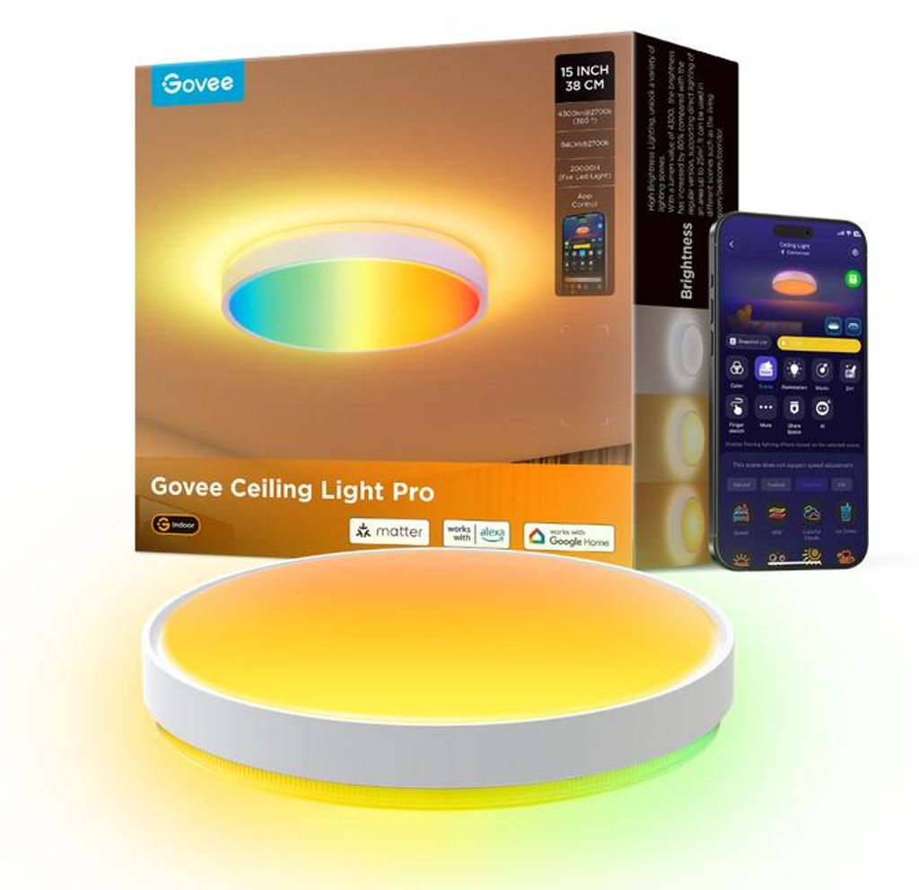 Govee 15-inch RGBICWW + RGBICWW ronde slimme plafondlamp Productafbeelding 
