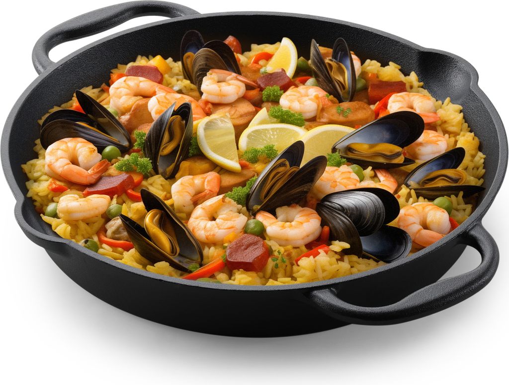 Navaris Gusseisenpfanne - Ø30cm Eingebrannte Pfanne Gusseisen Induktion - Cast Iron Pan - Gusspfanne - Grillpfanne Gusseisen - Steakpfanne mit Zwei