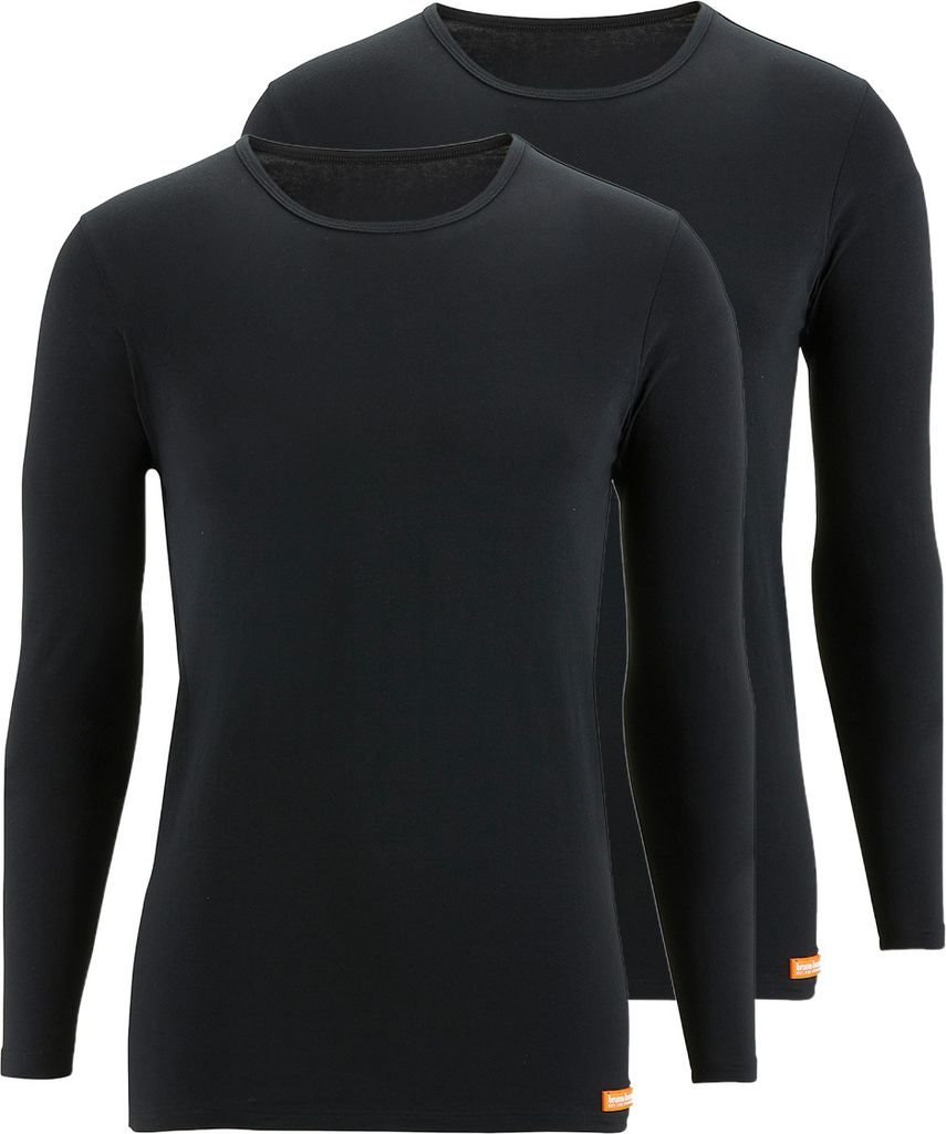 Bruno Banani 2er Pack WARM UP Unterhemd / Shirt Langarm Longshirt für jeden Anlass, Angenehmer Tragekomfort, Mit klassischem Rundhalsausschnitt