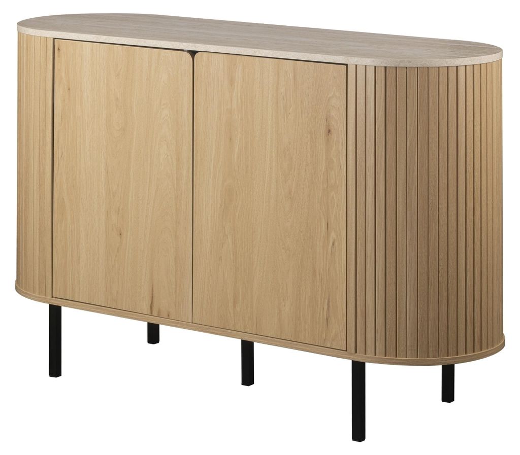 Kommode >Fabia< in Travertin / Eiche Nachbildung, Produktbild 