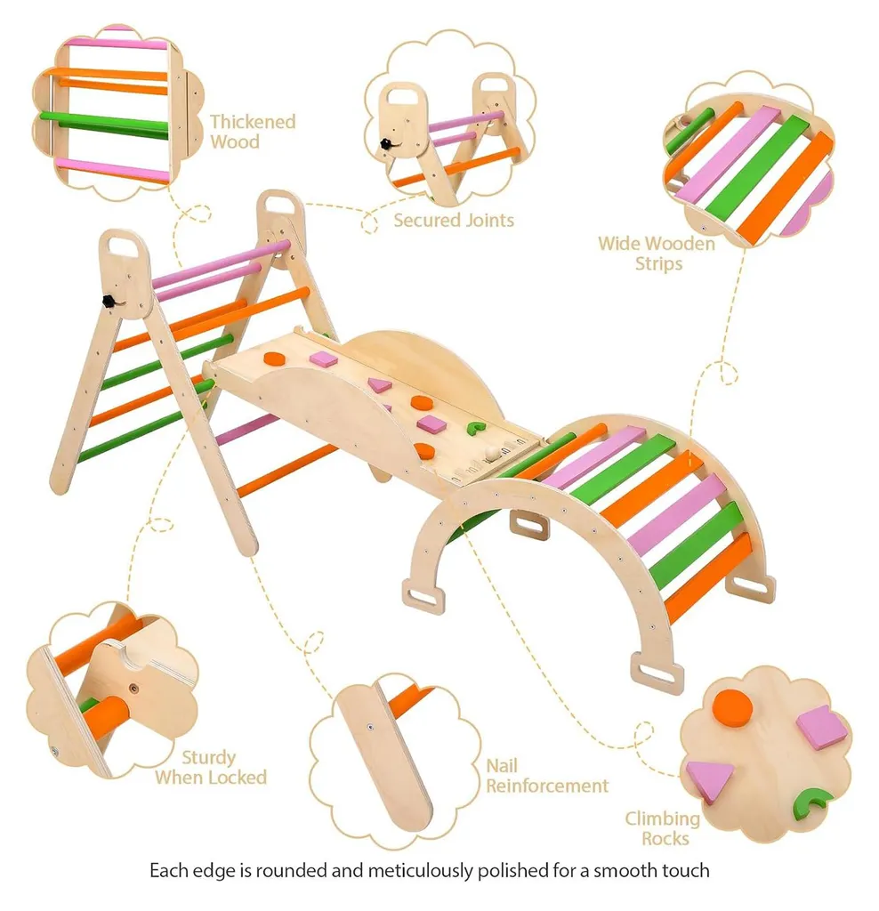 Structure escalade bois 1-3 ans : Finis les risques de chutes !