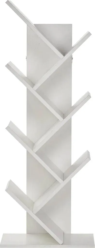 Bibliothèque Gain de Place Arbre Blanche - Étagère Fine pour Livres