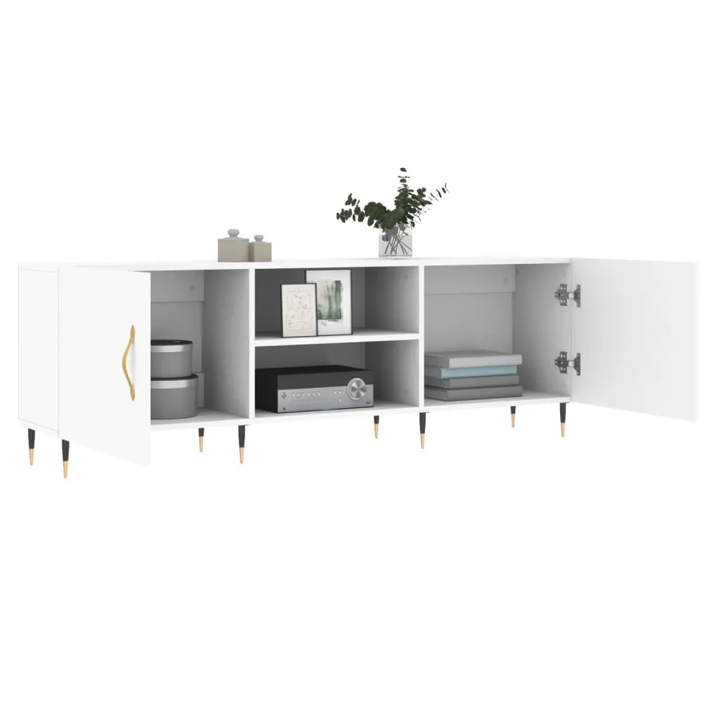 Maison Exclusive - Mobile TV bianco 150x30x50 cm Materiale ligneo - 4