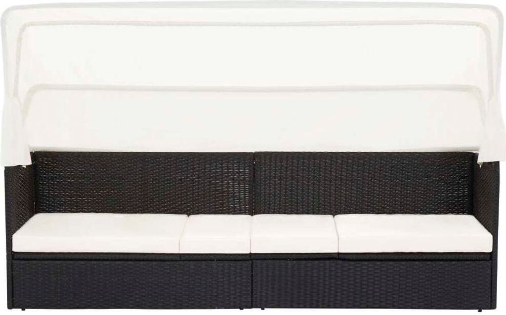 Divano da giardino con tettuccio parasole in poly rattan Immagine del prodotto 
