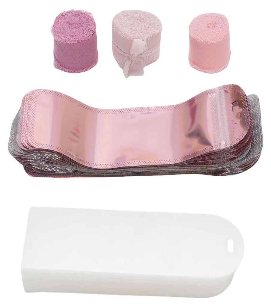 Kit 50 Marque-pages Acrylique Transparents avec Sachets et Rubans