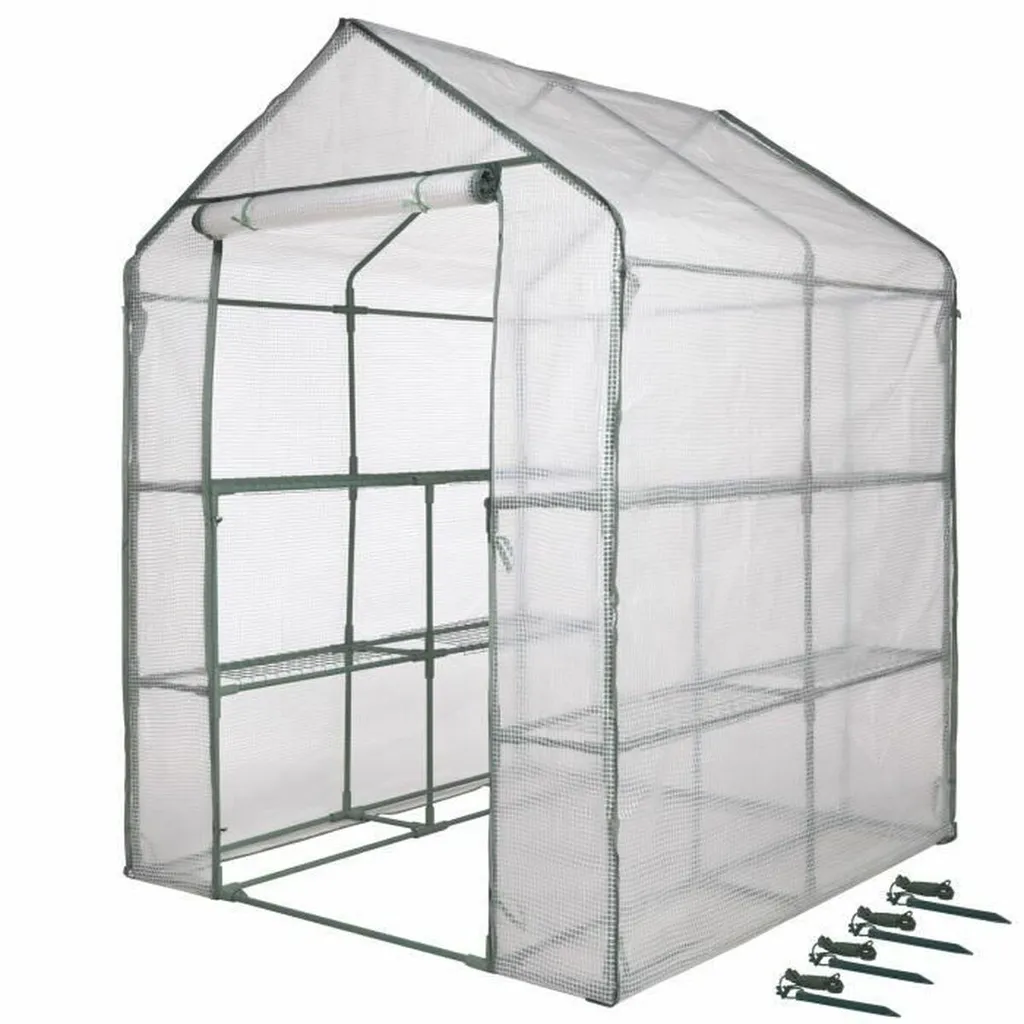 Tunnel de serre Nature 140x140x195 cm robuste avec structure en acier