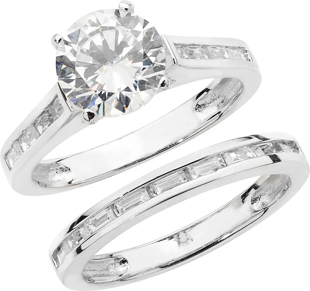 Bridal Set Argent 925 Serti Rail et Zirconium TRS22397RSR Taille 59
