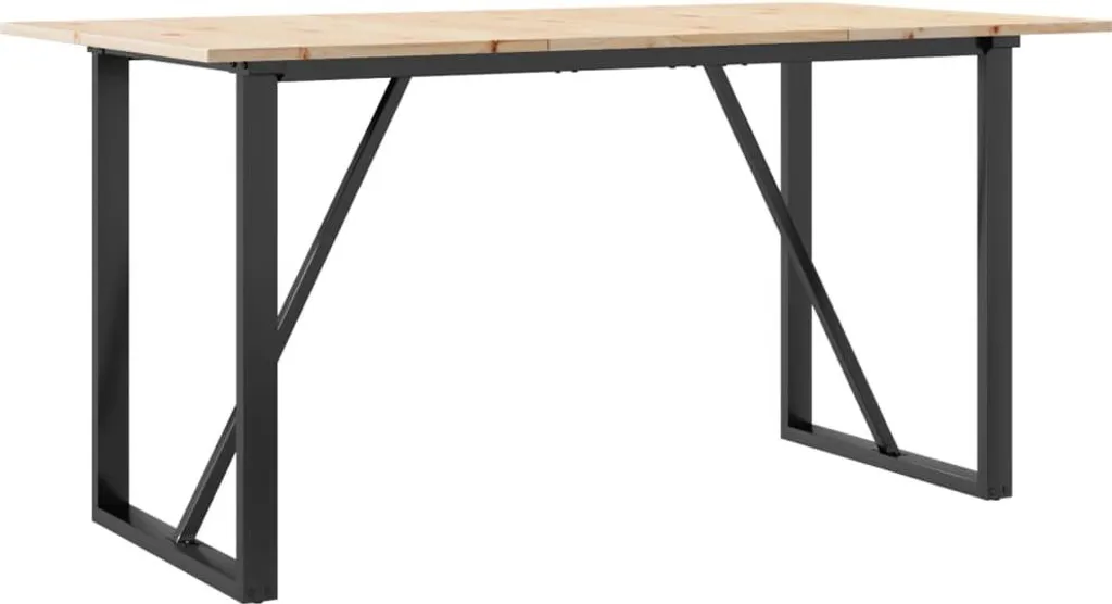 Tavolo vidaXL 160x80 cm Pino Massello e Acciaio - Essenzialità Industrial