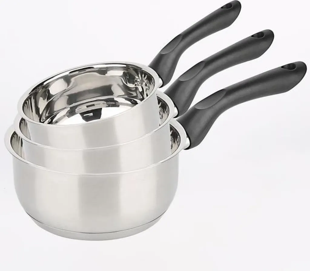 Batteria Pentole Induzione Baumalu 3 Pezzi Acciaio Inox Grigio 16-20cm