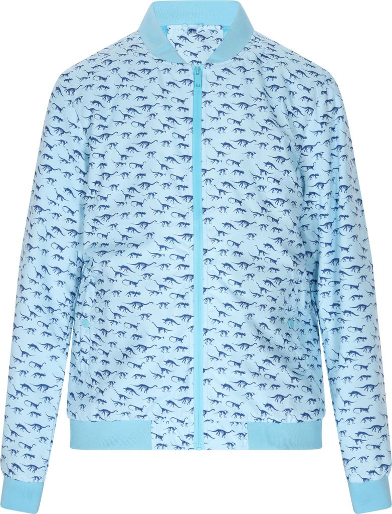 Herren Bomberjacke blau mit abstraktem Print Größe S