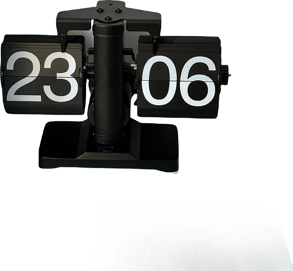INF Horloge à Page Automatique à Bascule Vintage en Métal Noir Balance