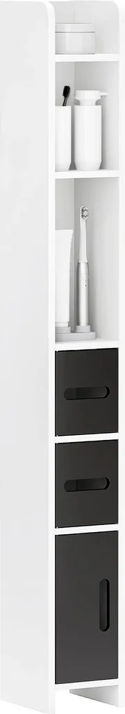 Armoire de toilette noire en MDF mélaminé 120 cm avec 3 étagères fixes