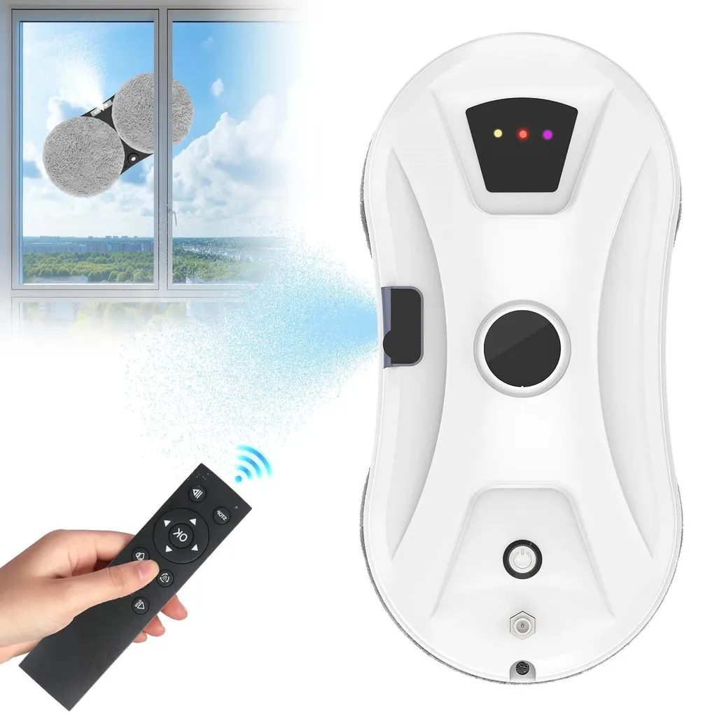 Nettoyeur de vitres électrique automatique blanc pour grandes baies