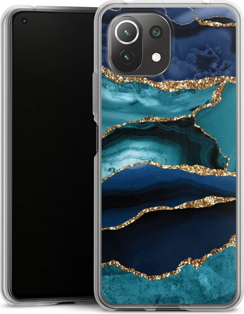 DeinDesign Handyhülle für Xiaomi Mi 11 Lite 5G NE Silikon Hülle Case Smartphone Schutzhülle Glitzer Look Marmor Trends
