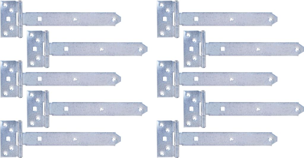 Alberts 844349 Kreuzgehänge, mit verpresstem Stift, galvanisch verzinkt, dickschichtpassiviert, Band 242 x 34 mm, Scharnier 90 x 45 mm, 10er Set