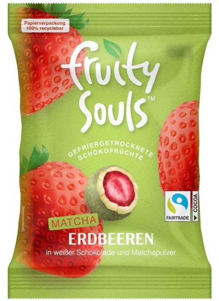 FruitySouls Gefriergetrocknete Schokofrüchte Matcha Produktbild 