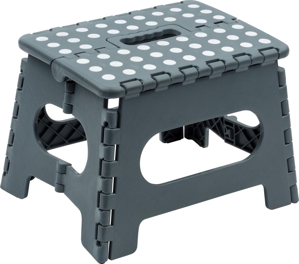 Maximex Klapptritt Allstar Grau 29 x 22 x 22 cm – faltbar, rutschfest, 150 kg